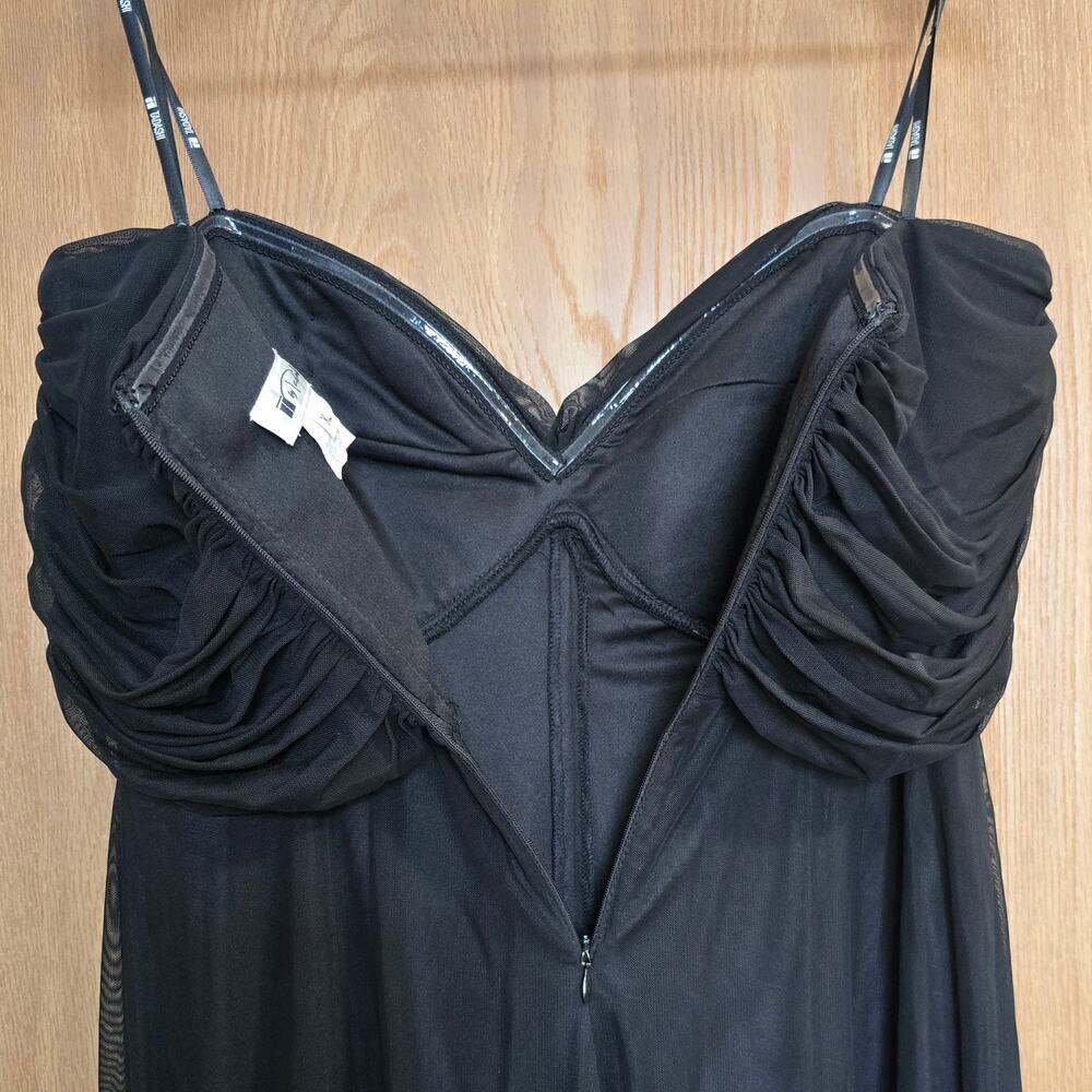 T by Tadashi Shoji Strapless Ruched Long Formal Gown Dress Vintage Chiffon - Picture 7 of 14